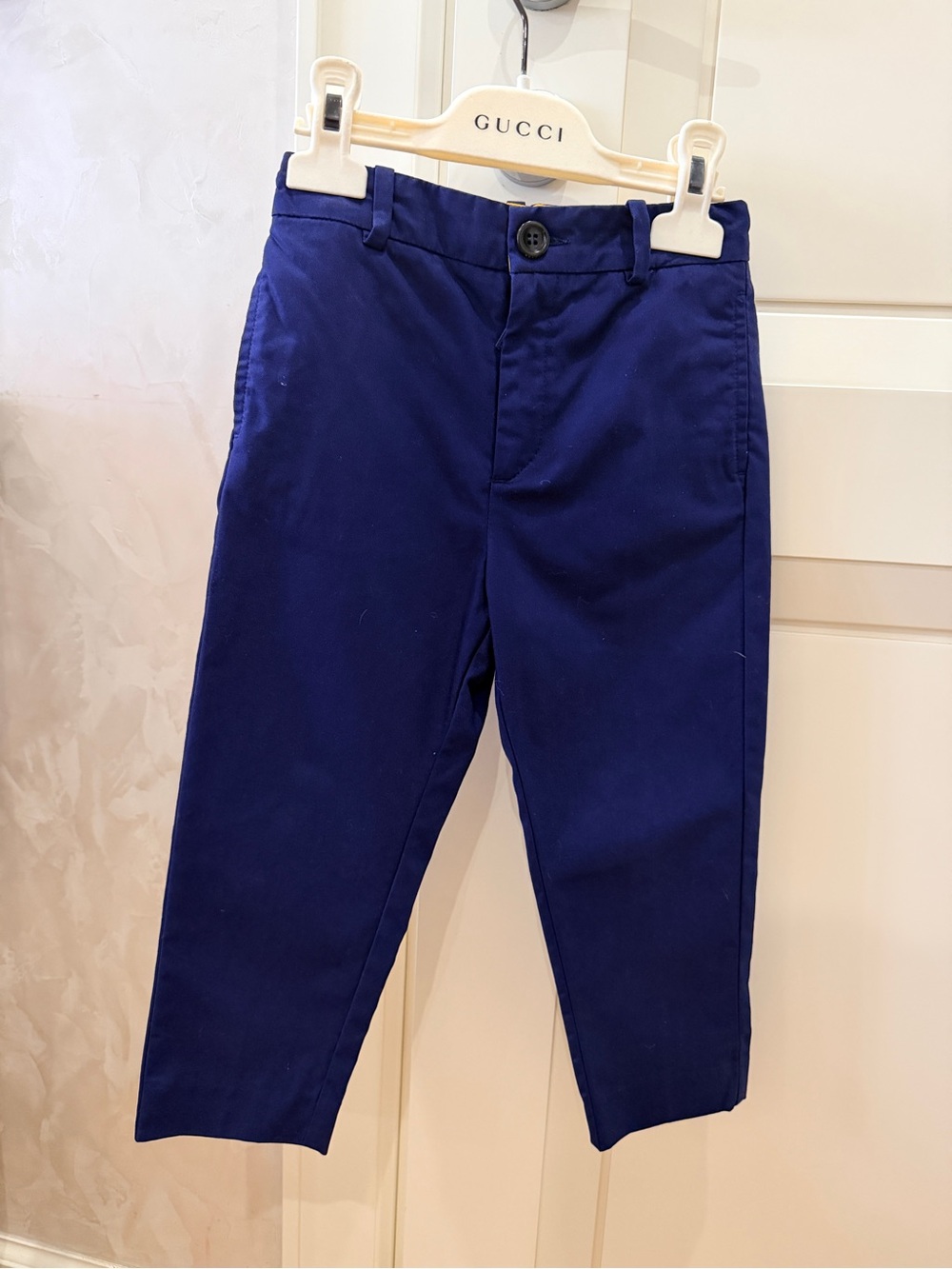 Gucci Boys Navy Cotton Pants Size 4